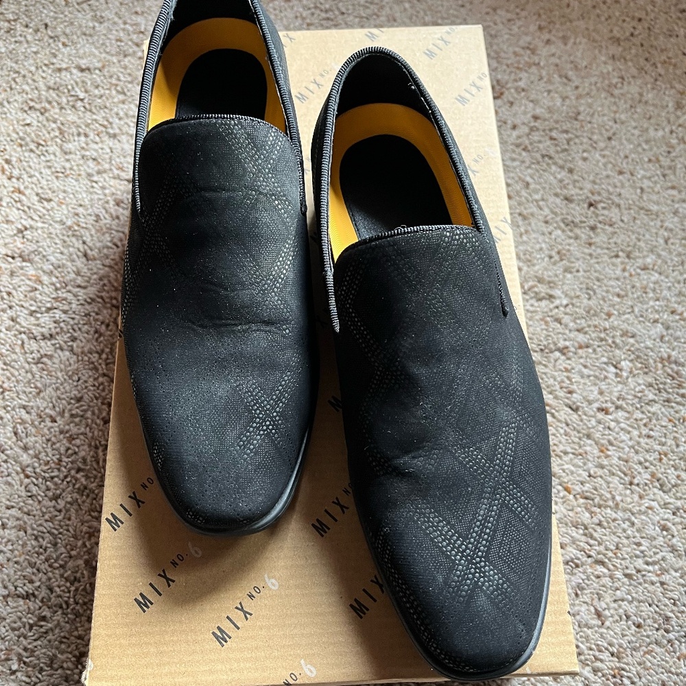 Men's Mix No 6 Black Velour Dress Shoes Sz 7.5